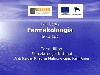 ARFR.02.042 Farmakoloogia e-kursus