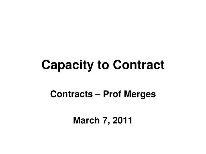 capacity to contract