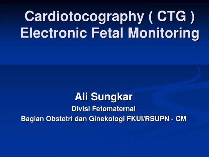 cardiotocography ctg electronic fetal monitoring