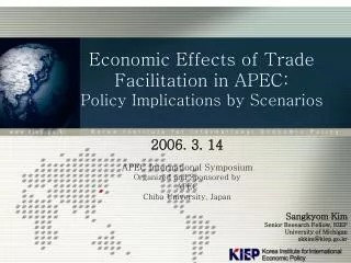 Economic Effects of Trade Facilitation in APEC: Policy Implications by Scenarios