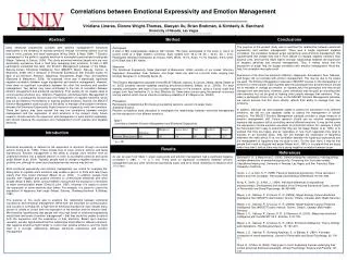 Correlations between Emotional Expressivity and Emotion Management
