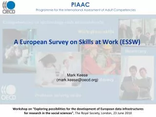 A European Survey on Skills at Work (ESSW)