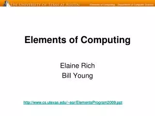 Elements of Computing