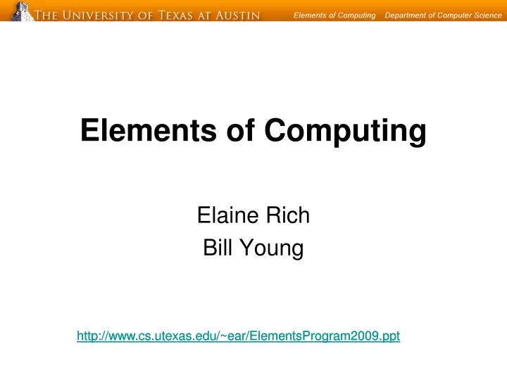 elements of computing