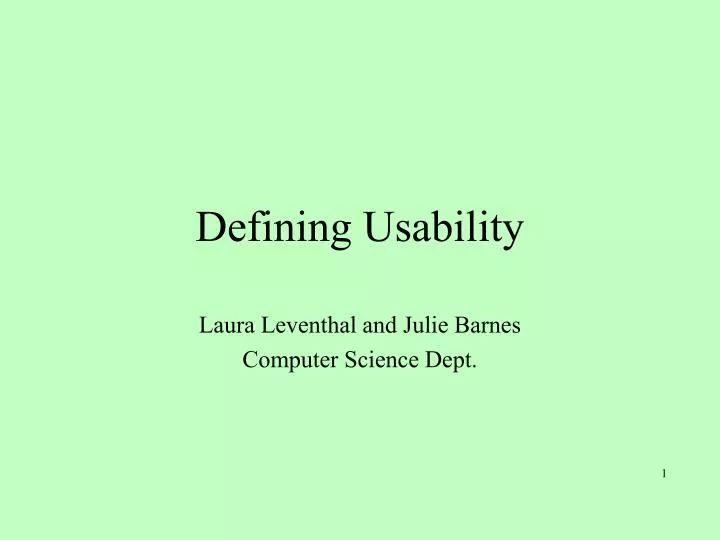 defining usability