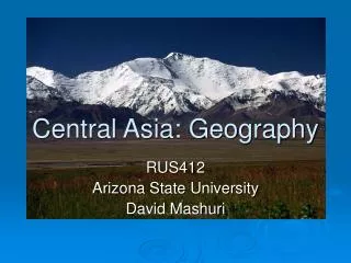 Central Asia: Geography