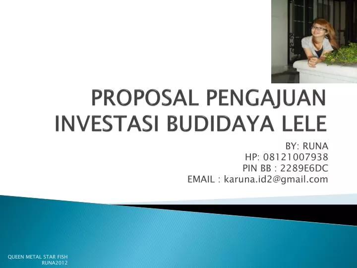 proposal pengajuan investasi budidaya lele