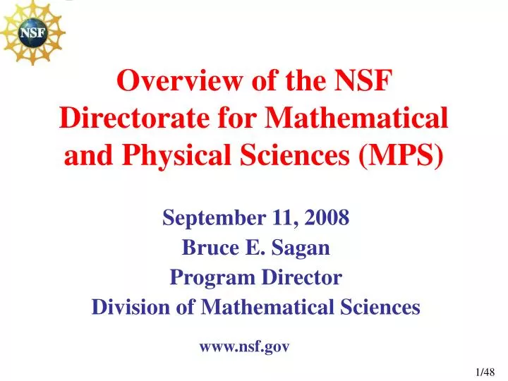 overview of the nsf directorate for mathematical and physical sciences mps