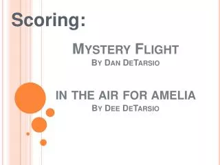 Mystery Flight By Dan DeTarsio in the air for amelia By Dee DeTarsio
