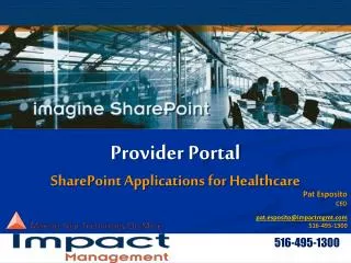 Provider Portal SharePoint Applications for Healthcare