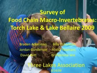 Survey of Food Chain Macro-Invertebrates: Torch Lake &amp; Lake Bellaire 2009