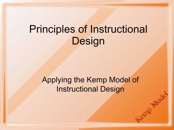 principles of instructional design