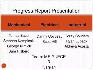 Formula Electric Progress Report Presentation