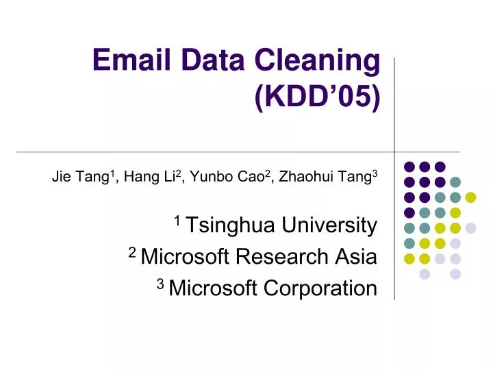 email data cleaning kdd 05
