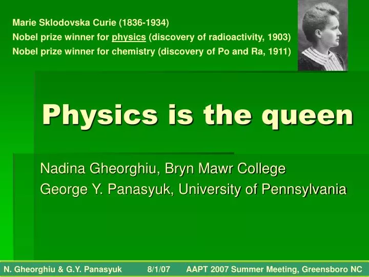 physics is the queen