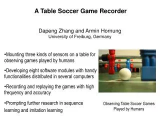 A Table Soccer Game Recorder
