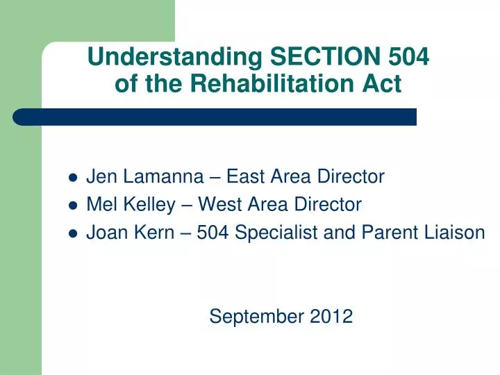 understanding section 504 of the rehabilitation act