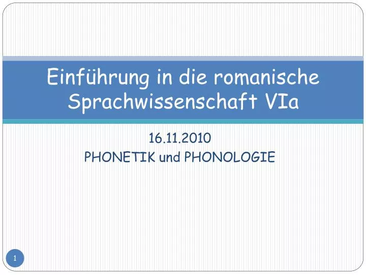 einf hrung in die romanische sprachwissenschaft via