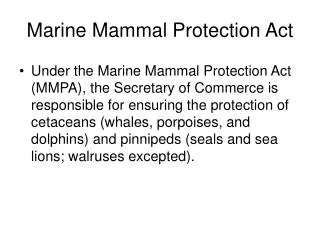 Marine Mammal Protection Act