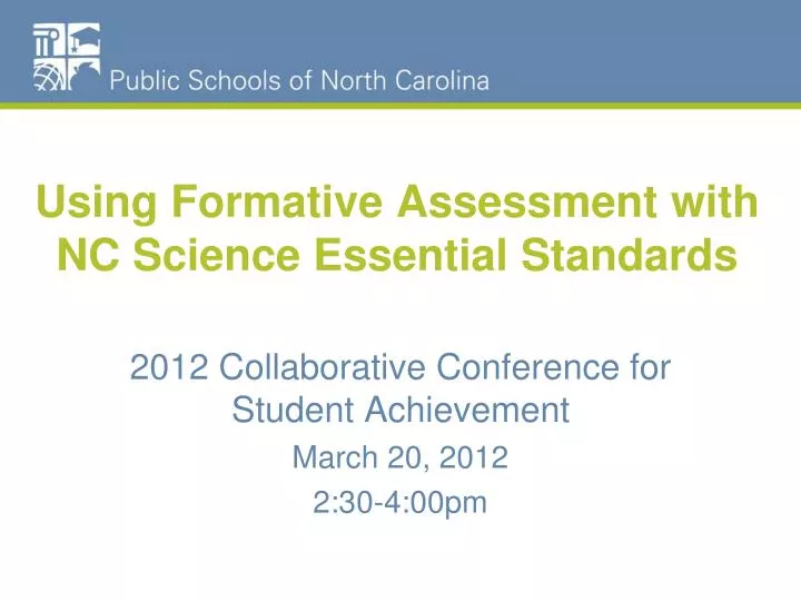 using formative assessment with nc science essential standards