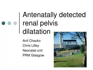 Antenatally detected renal pelvis dilatation