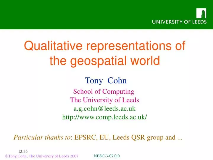 qualitative representations of the geospatial world