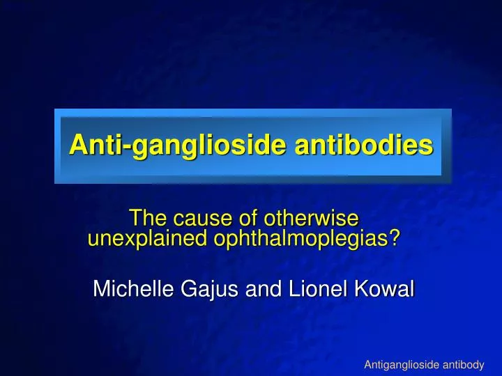 anti ganglioside antibodies