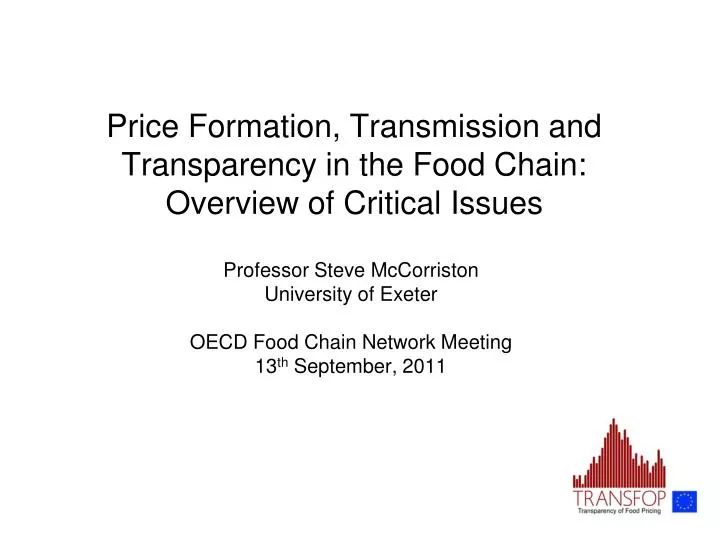 price formation transmission and transparency in the food chain overview of critical issues