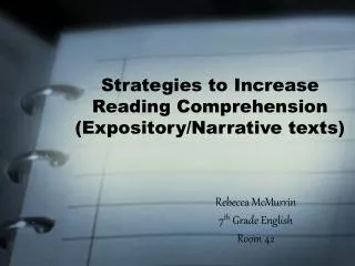 Strategies to Increase Reading Comprehension (Expository/Narrative texts)