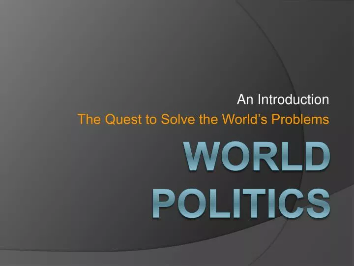an introduction the quest to solve the world s problems