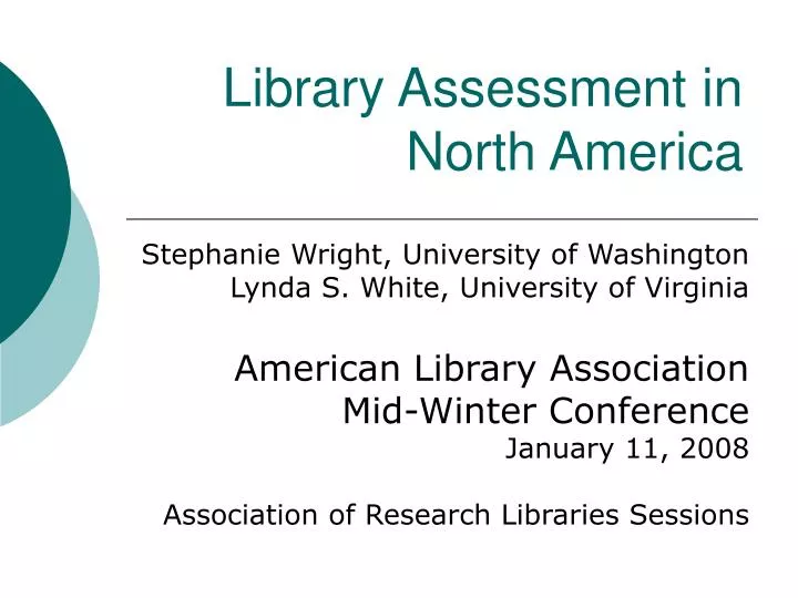library assessment in north america