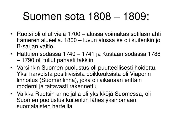 suomen sota 1808 1809
