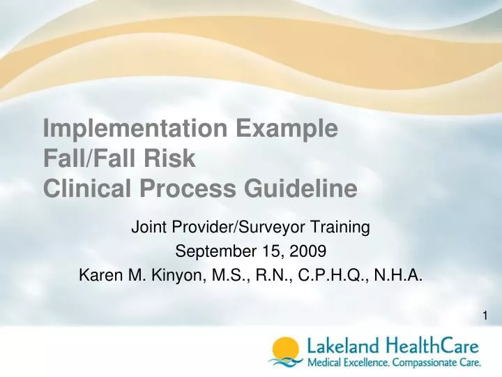 implementation example fall fall risk clinical process guideline