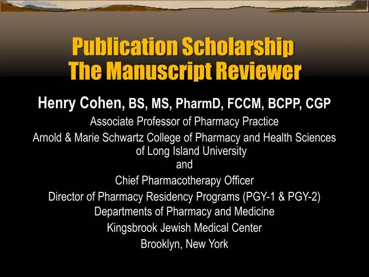 publication scholarship the manuscript reviewer