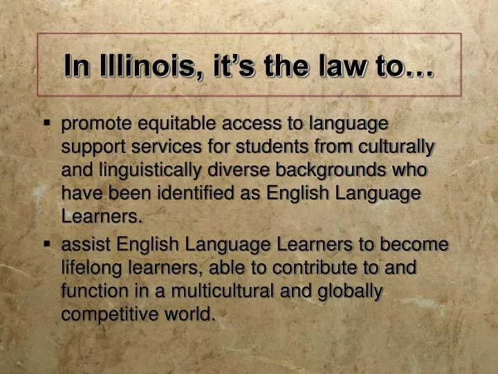 in illinois it s the law to