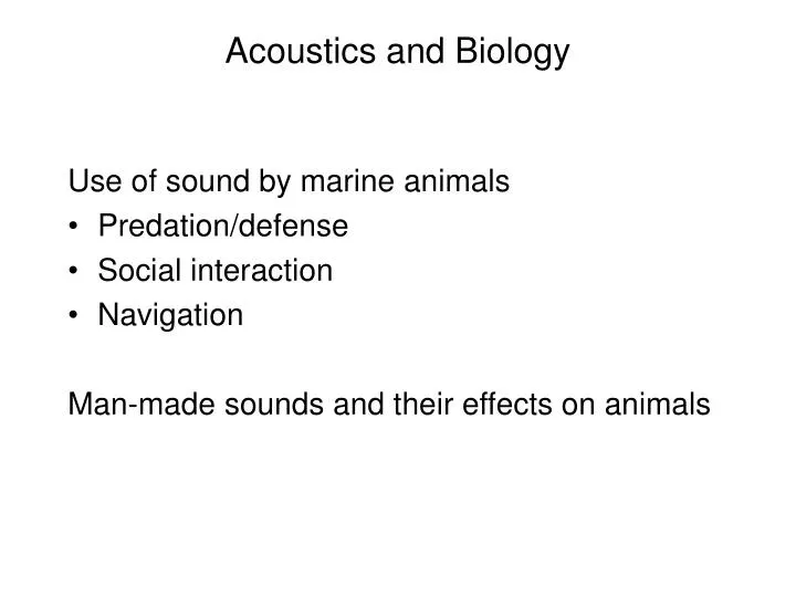 acoustics and biology
