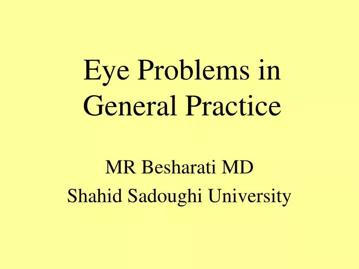 eye problems in general practice