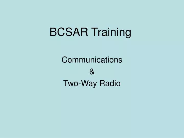 bcsar training