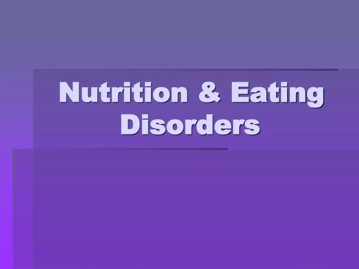 nutrition eating disorders