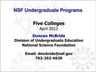 NSF Undergraduate Programs