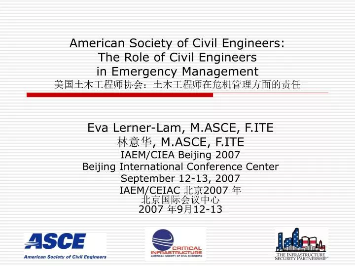 american society of civil engineers the role of civil engineers in emergency management