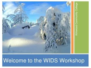 Welcome to the WIDS Workshop