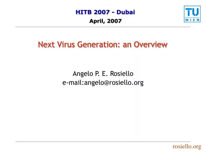 next virus generation an overview