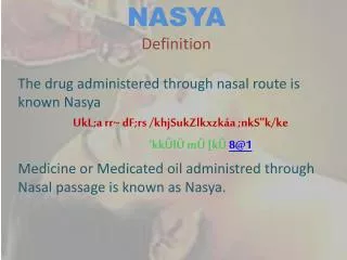 NASYA Definition