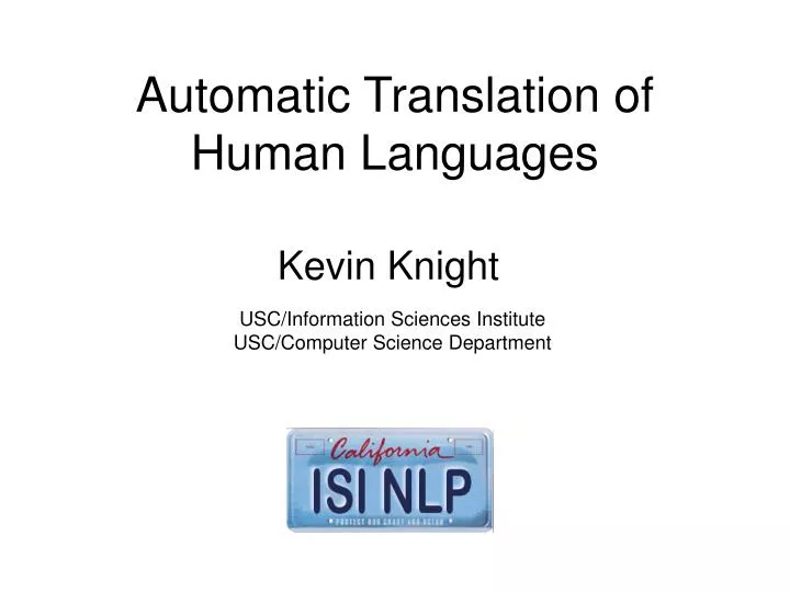 automatic translation of human languages