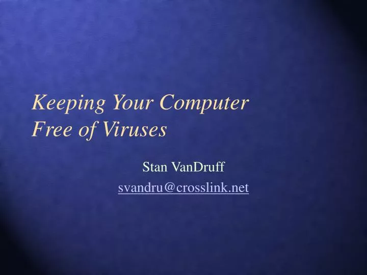 keeping your computer free of viruses