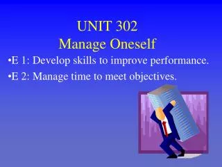 UNIT 302 Manage Oneself