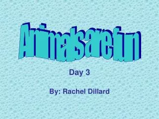 Day 3 By: Rachel Dillard