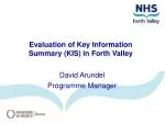 David Arundel Programme Manager - slide 1