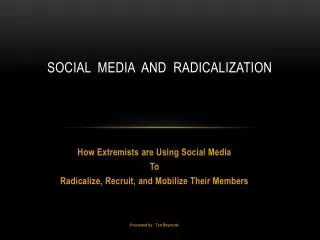 Social Media and radicalization